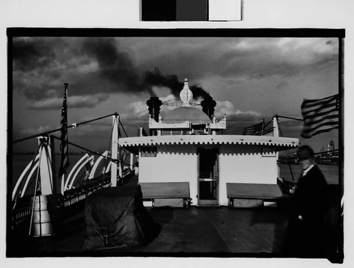 [Upper Deck of Steamboat "Capitol" with Gifford Cochran in Foreground, New Orleans, Louisiana]