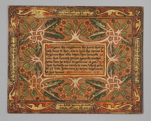 Trencher with quotation from The Governance of Virtue (1566) (one of a set)