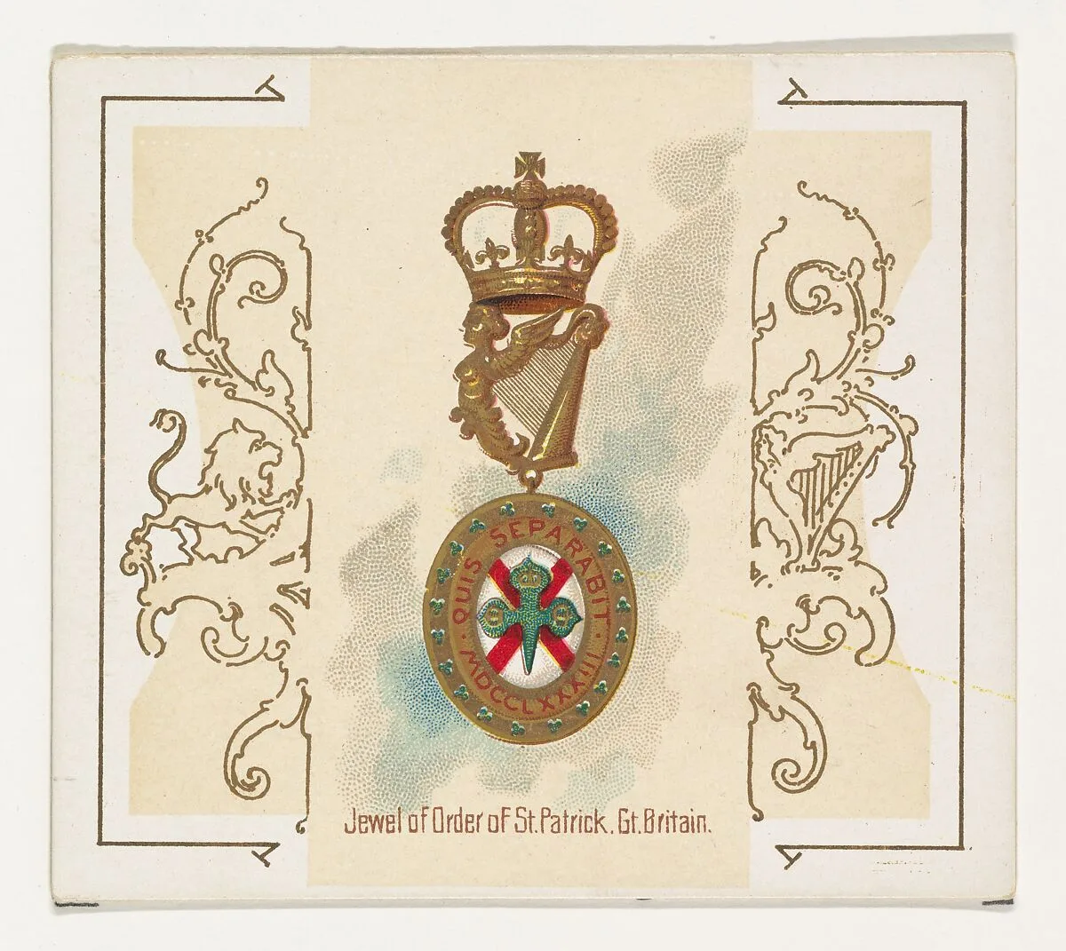 Jewel of Order of Saint Patrick, Great Britain, from the World's Decorations series (N44) for Allen & Ginter Cigarettes — Allen & Ginter|Lindner, Eddy & Claus