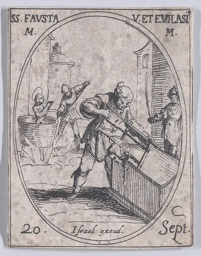 Ste. Fauste et S. Evilase (St. Fausta and St. Evilasius), September 20th, from "Les Images De Tous Les Saincts et Saintes de L'Année" (Images of All of the Saints and Religious Events of the Year)