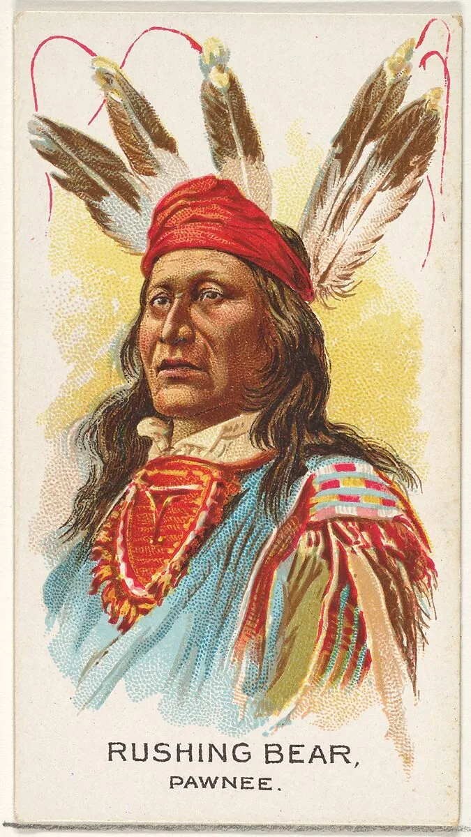 Rushing Bear, Pawnee, from the American Indian Chiefs series (N2) for Allen & Ginter Cigarettes Brands — Allen & Ginter