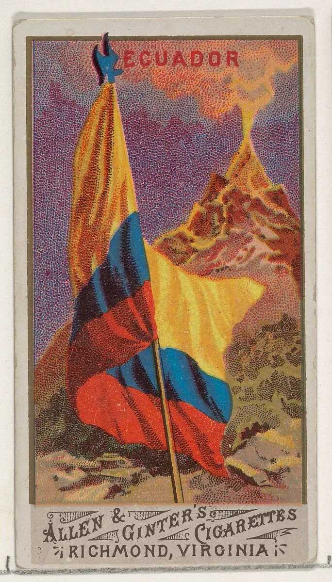 Ecuador, from Flags of All Nations, Series 1 (N9) for Allen & Ginter Cigarettes Brands — Allen & Ginter