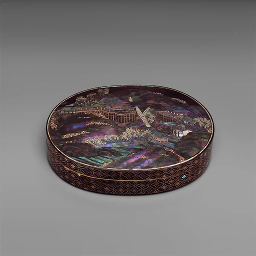 清水寺蒔絵螺鈿小箱|Small Box with Scene of Kiyomizudera Temple