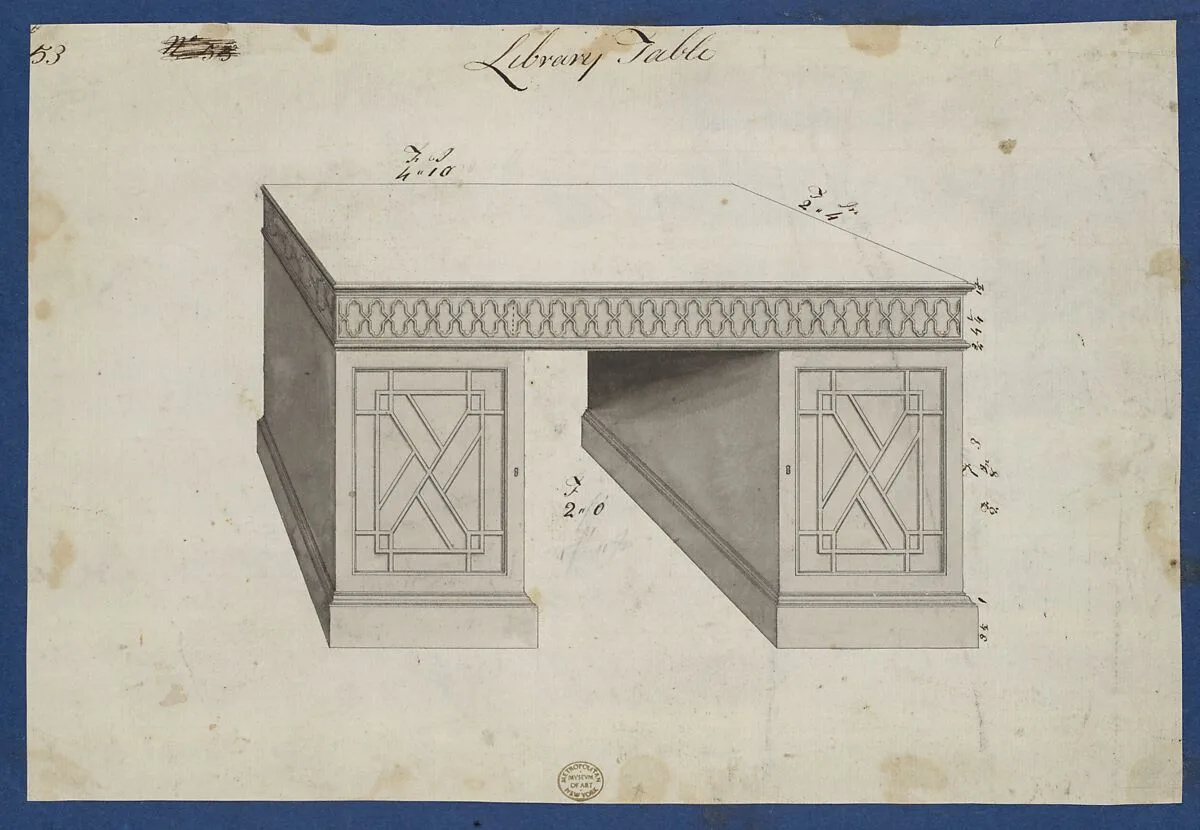 Library Table, from Chippendale Drawings, Vol. II — Thomas Chippendale