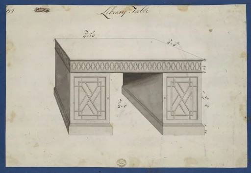 Library Table, from Chippendale Drawings, Vol. II