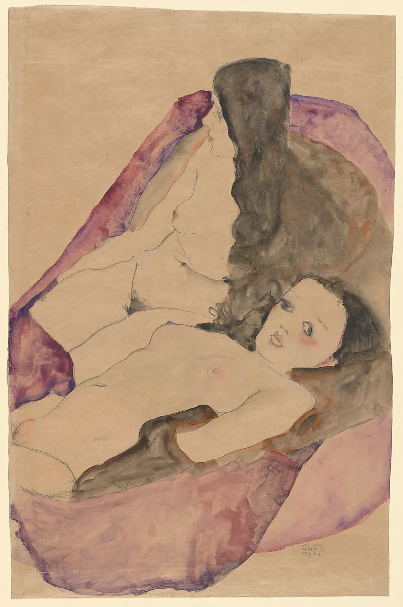 Two Reclining Nudes — Egon Schiele