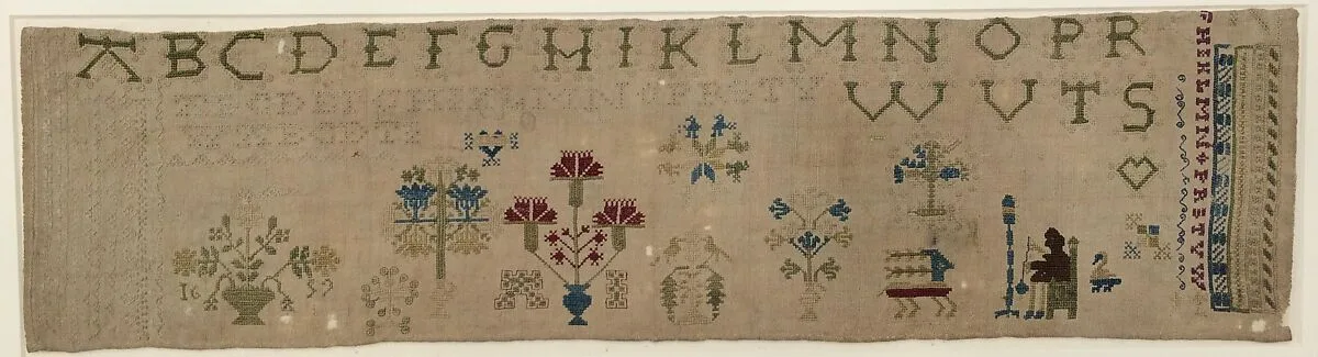 Embroidered sampler — Unknown