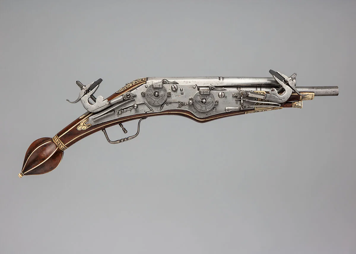 Double Barrelled Wheellock Pistol — Unknown