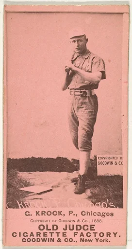 August H. "Gus" Krock, Pitcher, Chicago, from the Old Judge series (N172) for Old Judge Cigarettes