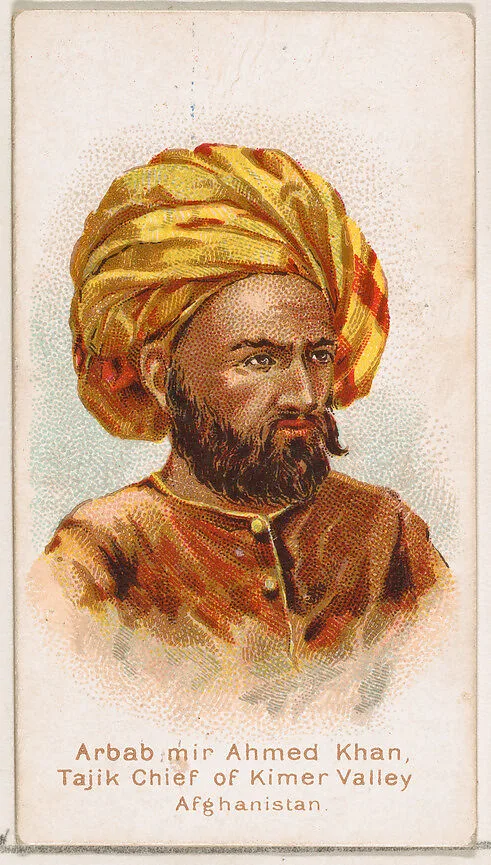 Arbab mir Ahmed Khan, Tajik Chief of Kimer Valley, Afghanistan, from the Savage and Semi-Barbarous Chiefs and Rulers series (N189) issued by Wm. S. Kimball & Co. — William S. Kimball & Company