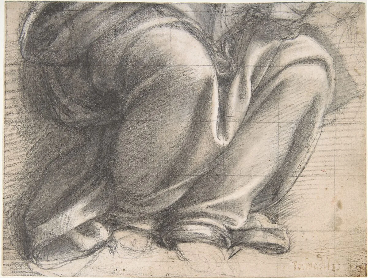 Study of Drapery over the Knees of a Seated Figure — Fra Bartolomeo (Bartolomeo di Paolo del Fattorino)