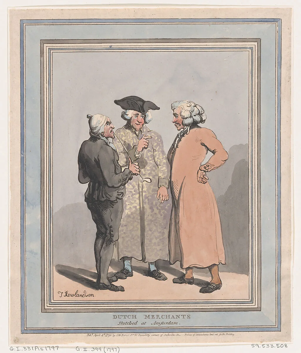 Dutch Merchants Sketched at Amsterdam — S. W. Fores|Thomas Rowlandson
