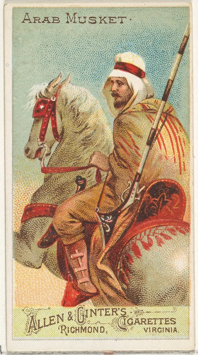 Arab Musket, from the Arms of All Nations series (N3) for Allen & Ginter Cigarettes Brands — Allen & Ginter