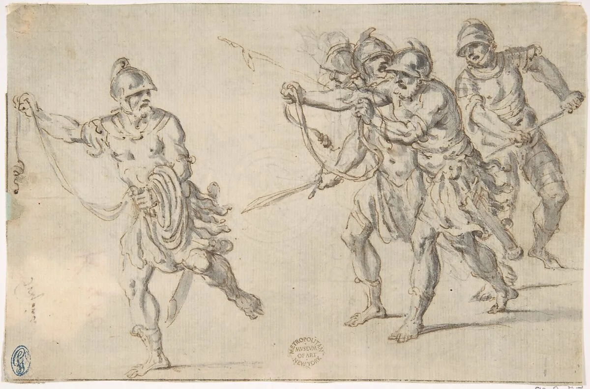 Soldiers Running — Anonymous, Italian, 16th century