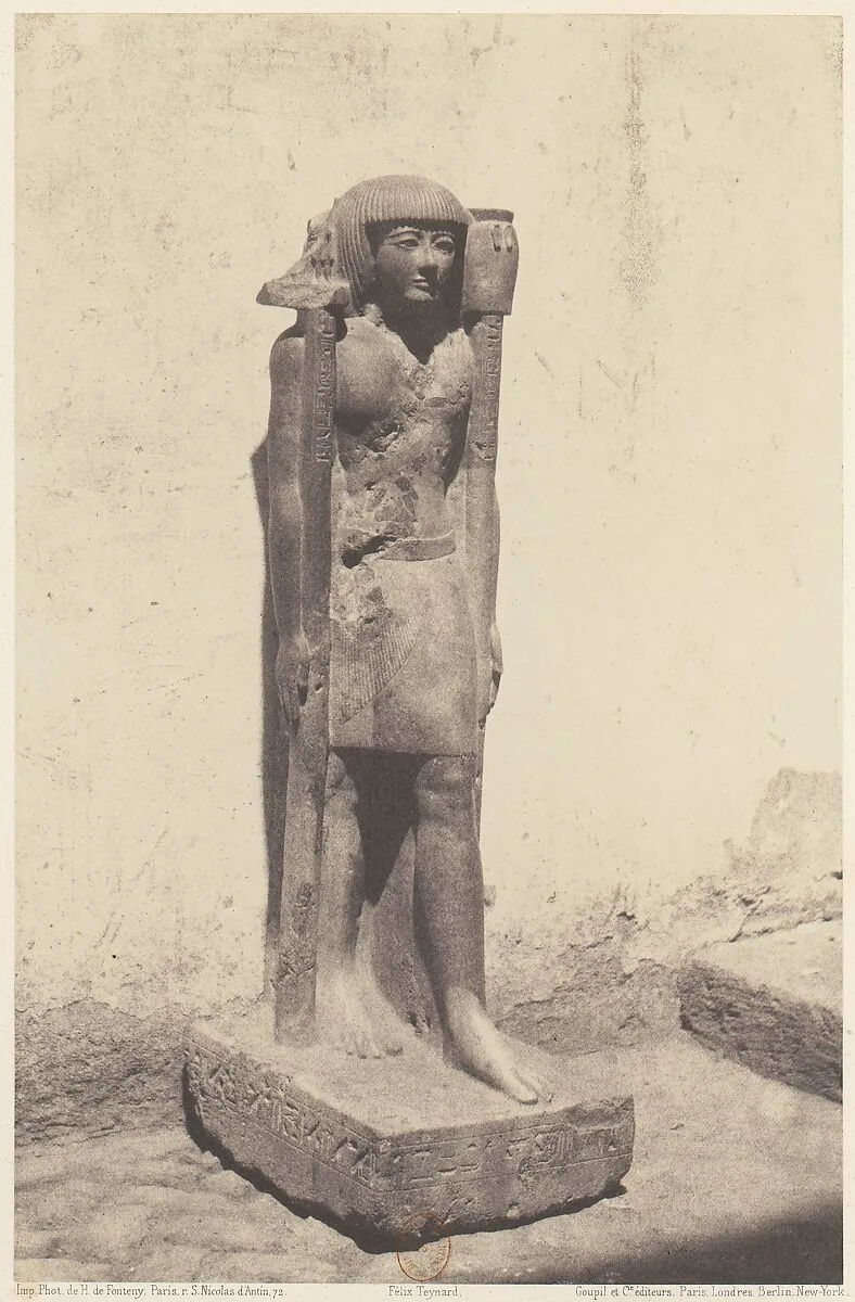 Syout (Lycopolis), Statue Appartenant au Docteaur Cuny — Félix Teynard|Imprimerie Photographique de H. de Fonteny et Cie