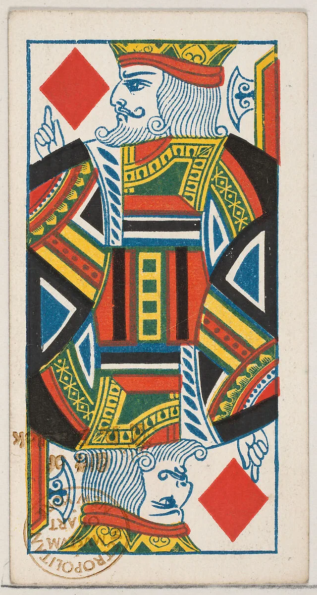 King of Diamonds, from the Playing Cards series (N84) to promote Turkish Cross-Cut Cigarettes for W. Duke, Sons and Co. — W. Duke, Sons & Co.