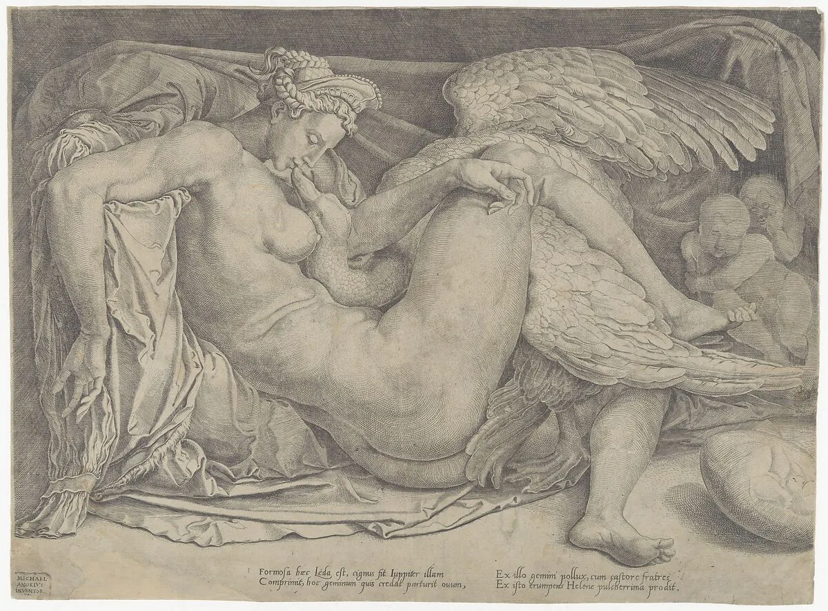Leda and the Swan — Cornelis Bos|Michelangelo Buonarroti