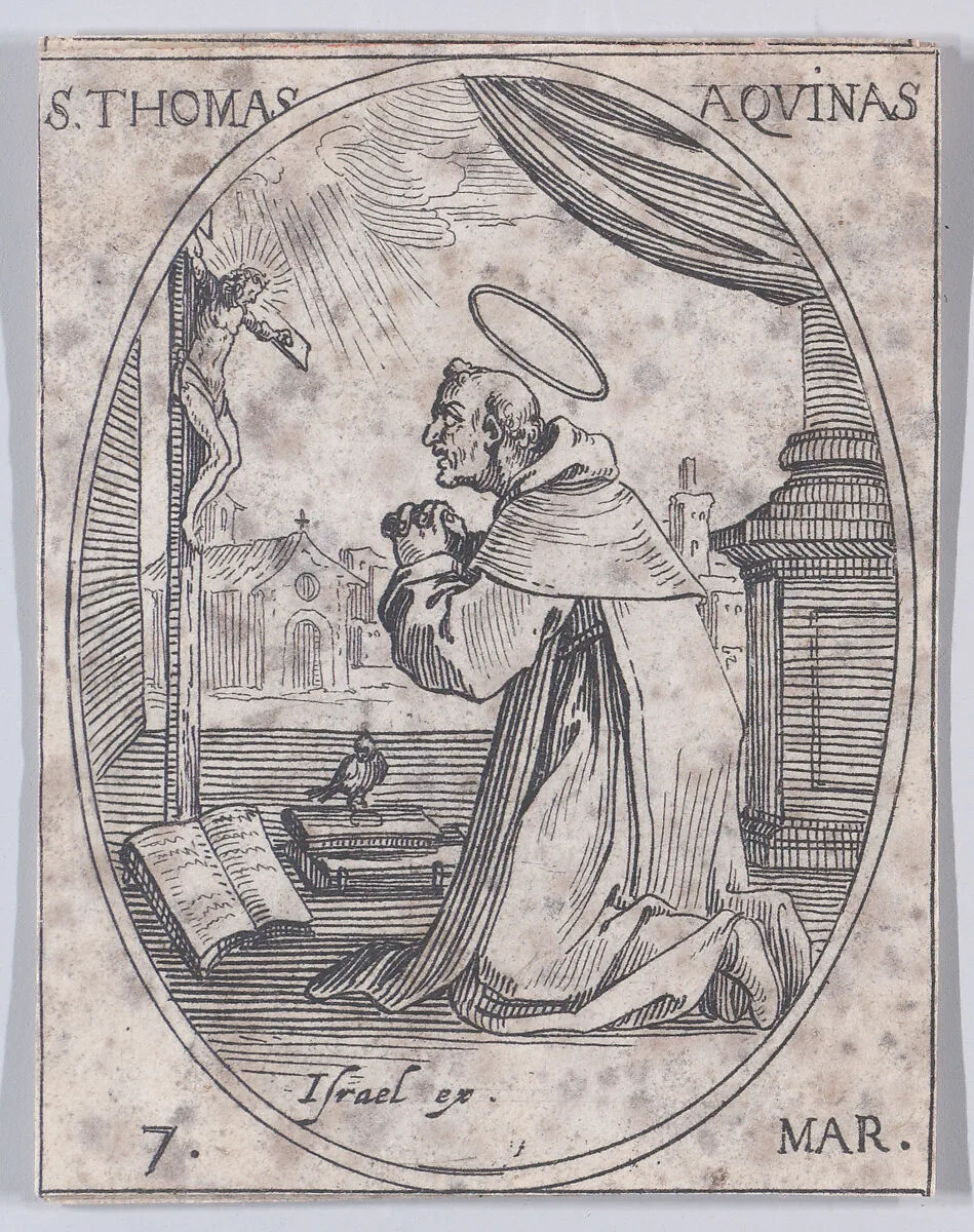 S. Thomas d'Aquin (St. Thomas Aquinas), March 7th, from "Les Images De Tous Les Saincts et Saintes de L'Année" (Images of All of the Saints and Religious Events of the Year) — Jacques Callot|Israël Henriet
