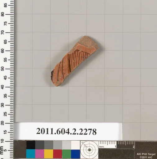 Terracotta fragment of a pot; glazed on the inside