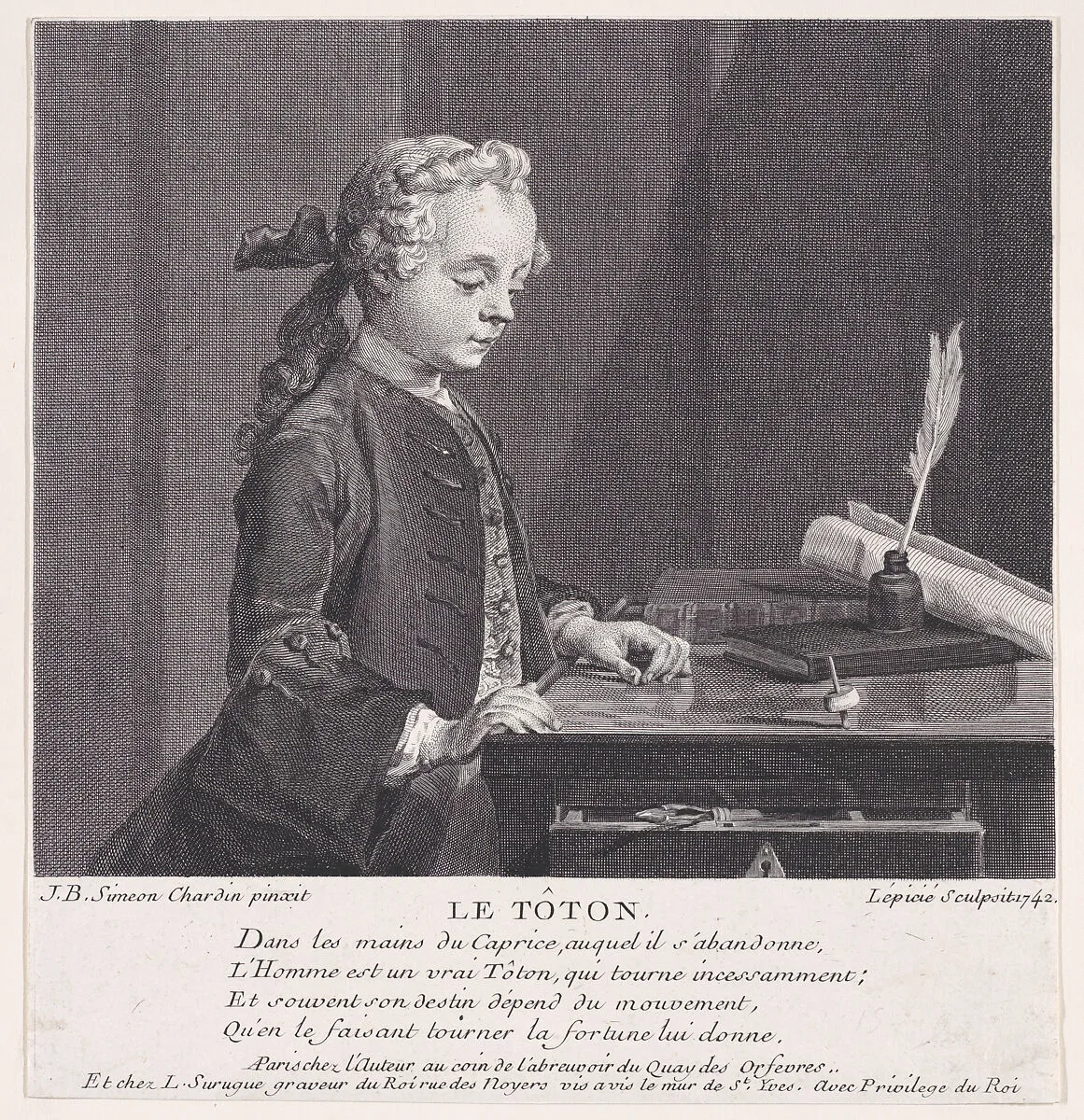 Child with a Top — Jean Siméon Chardin|Bernard Lepicié|Louis Surugue
