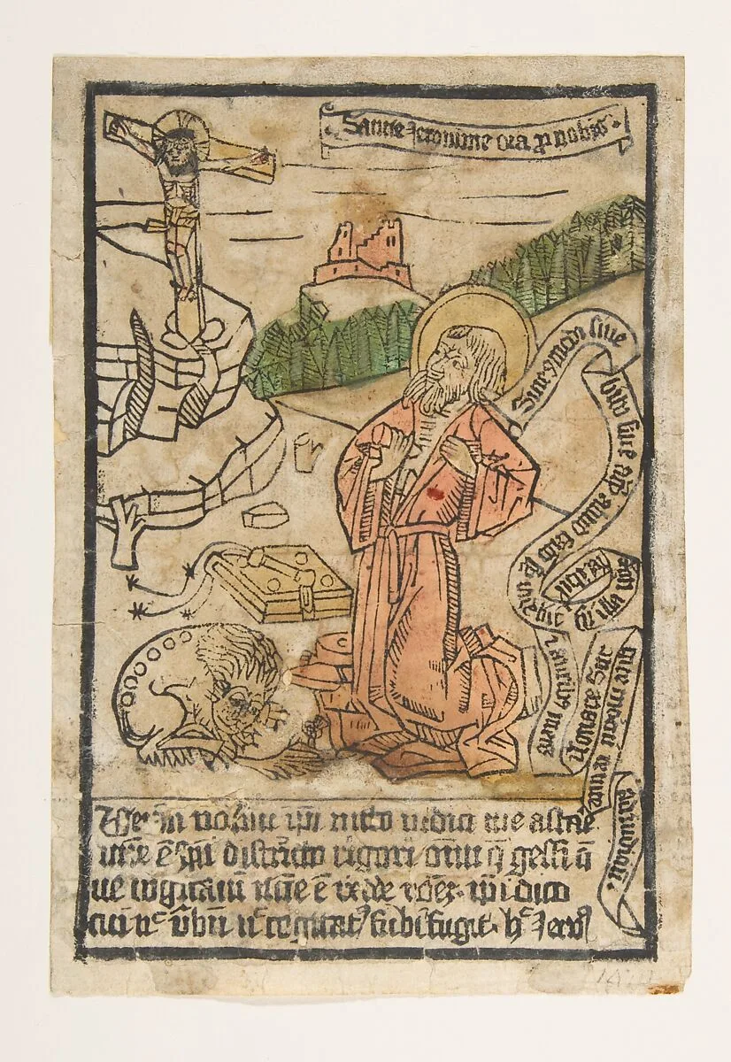 St. Jerome (Schr. 1551m) — Anonymous, German, 15th century