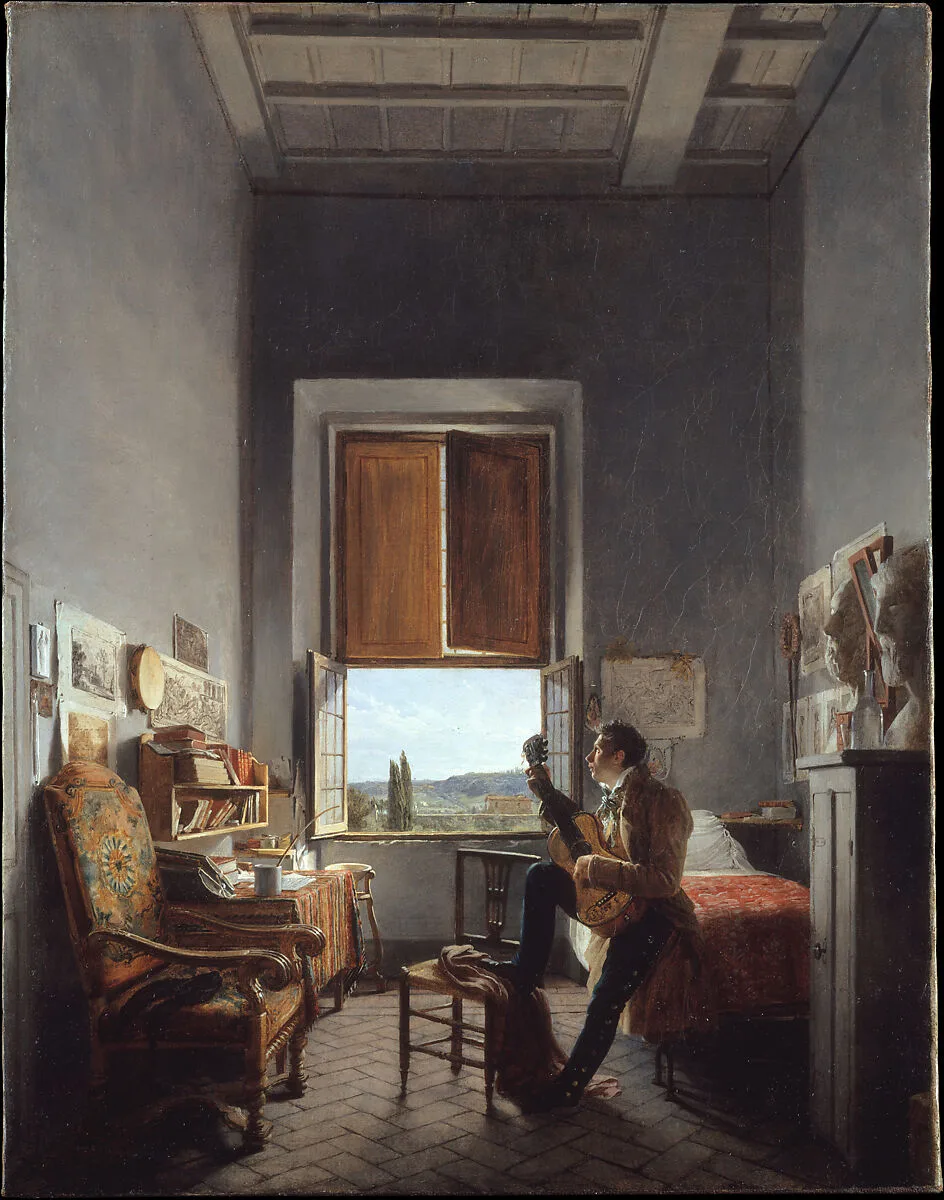 Léon Pallière (1787–1820) in His Room at the Villa Medici, Rome — Jean Alaux