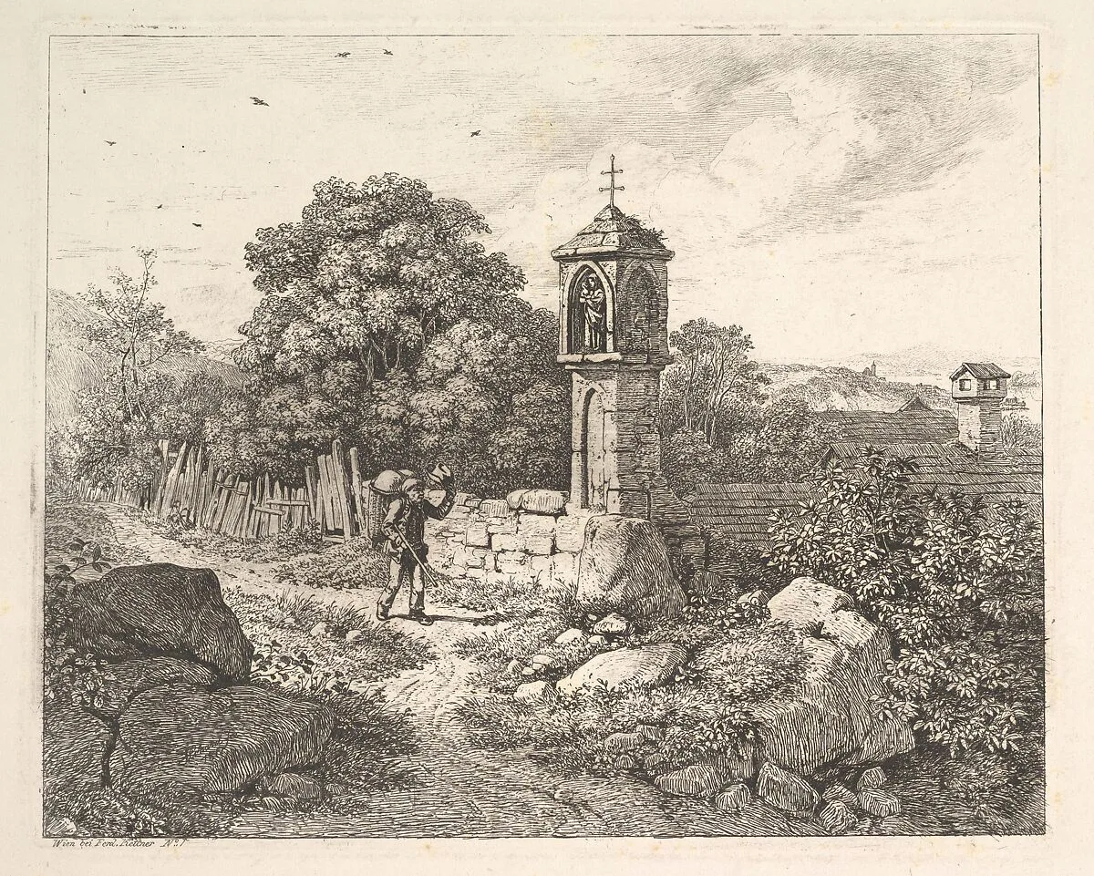 A Peasant Greeting the Statue of Mary — Johann Christoph Erhard|Ferdinand Kettner