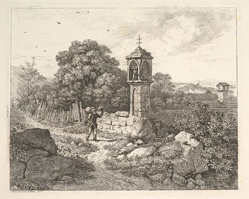 A Peasant Greeting the Statue of Mary