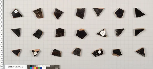 Terracotta fragments of kylikes (drinking cups)