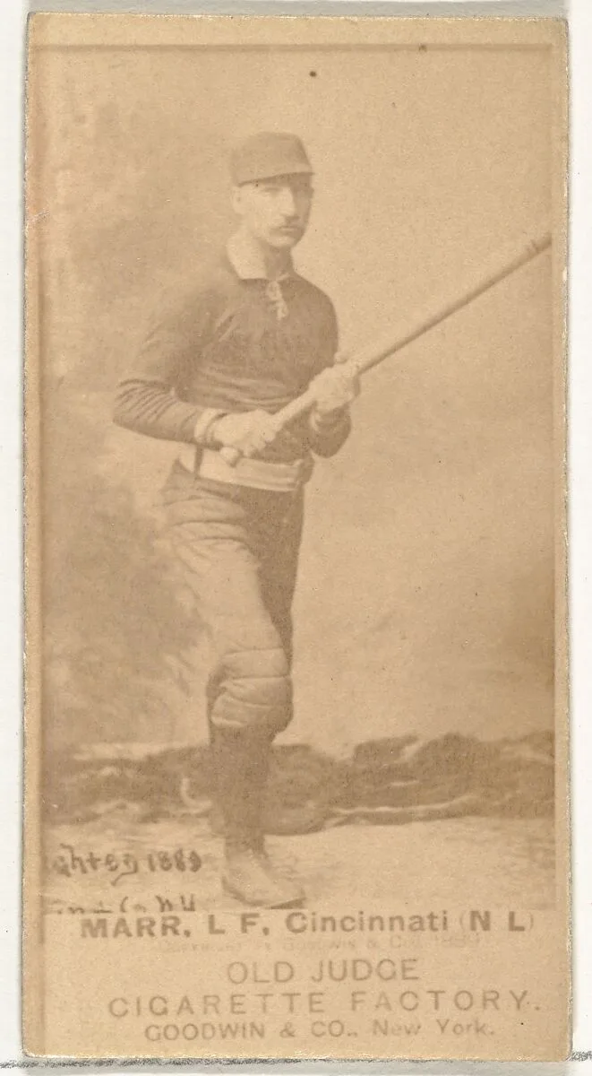 Charles W. "Lefty" Marr, Left Field, Cincinnati, from the Old Judge series (N172) for Old Judge Cigarettes — Goodwin & Company