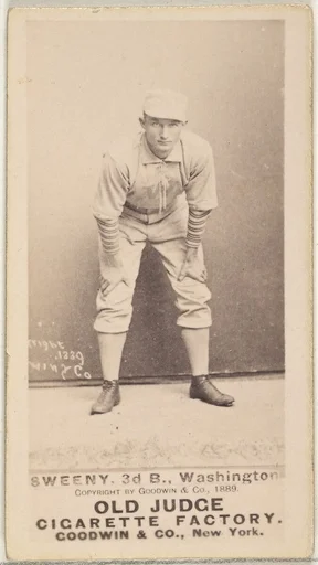 Peter Jay "Pete" Sweeney, 3rd Base, Washington Nationals, from the Old Judge series (N172) for Old Judge Cigarettes