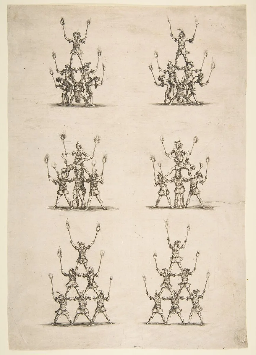 Thirty-six Acrobats in Six Groups — Stefano della Bella