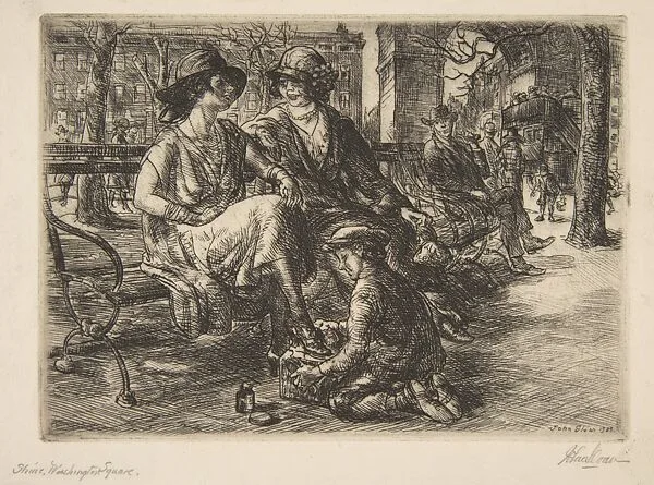 Shine, Washington Square — John Sloan