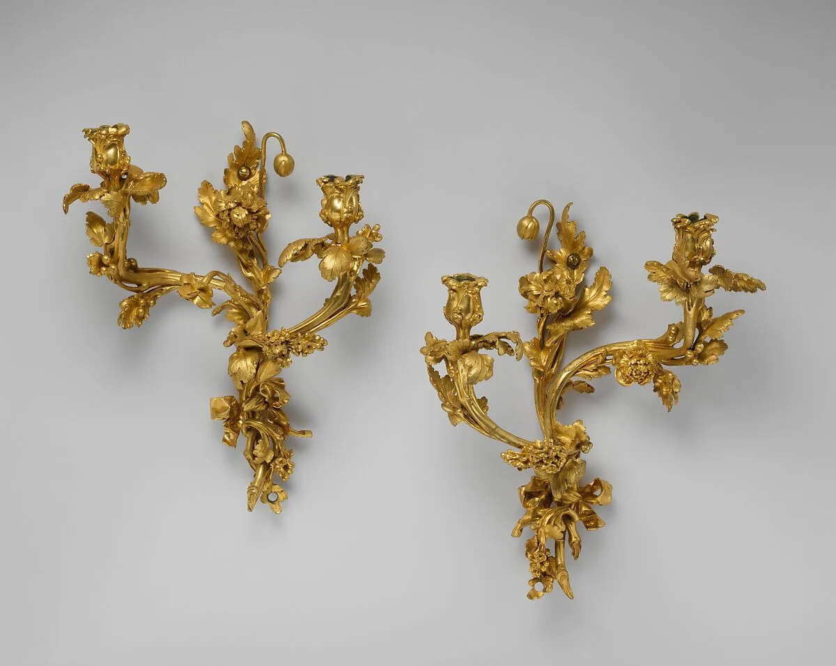 Pair of two-light wall brackets — Unknown