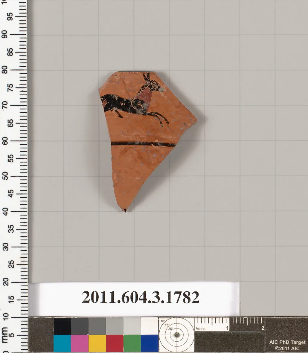 Terracotta rim fragment of a kylix: Lip cup (drinking cup) — Unknown