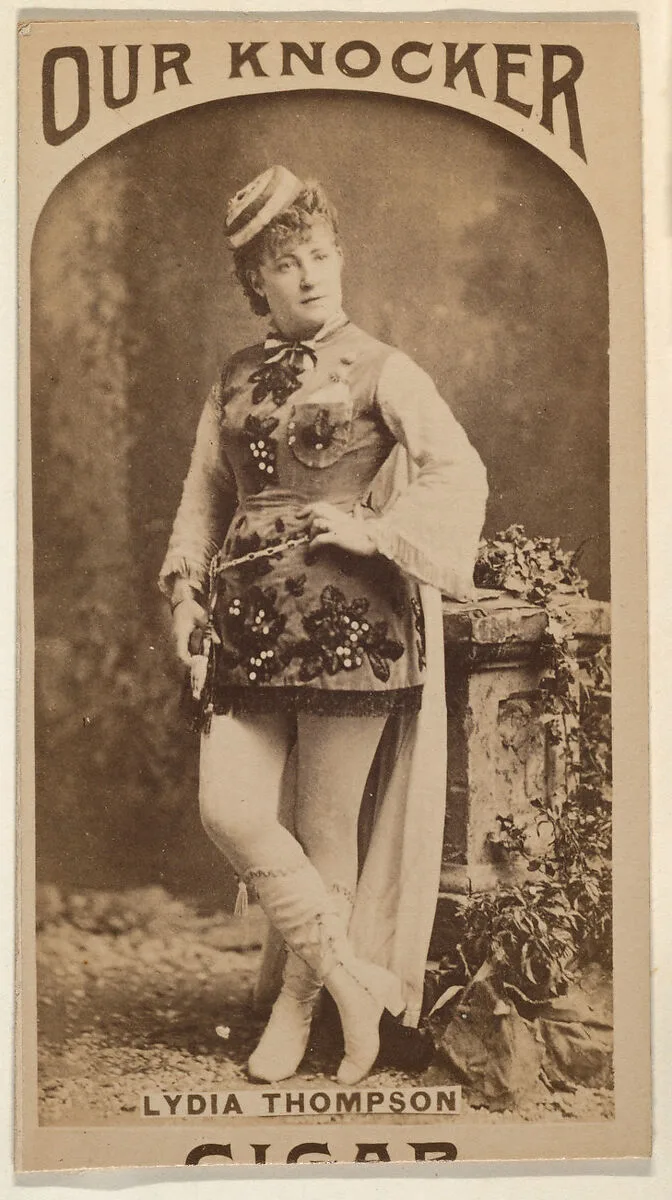 Lydia Thompson, from the Actresses series (N665) promoting Our Knocker Cigars — Unknown
