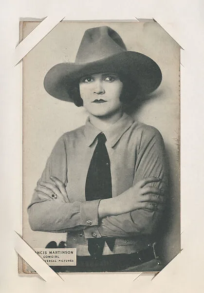 Francis Martinson, Cowgirl from Western Stars or Scenes Exhibit Cards series (W412) — Unknown