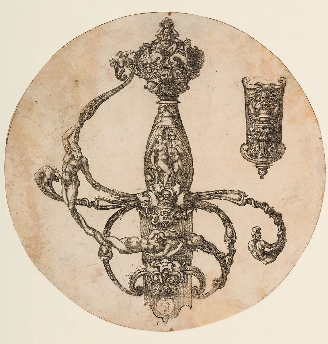 Design for a Rapier Hilt and Scabbard Chape — Pierre Woeiriot de Bouzey II