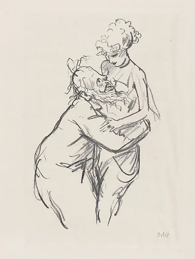Werner Krauss as Schigolch and a Fräulein