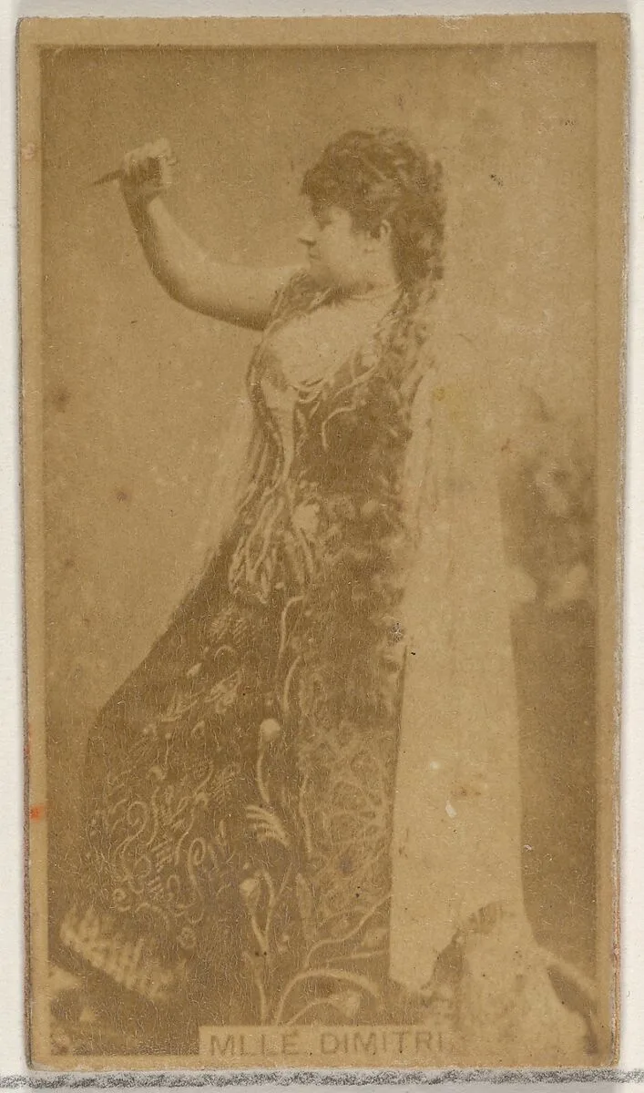 Mlle. Dimitri, from the Actors and Actresses series (N45, Type 8) for Virginia Brights Cigarettes — Allen & Ginter