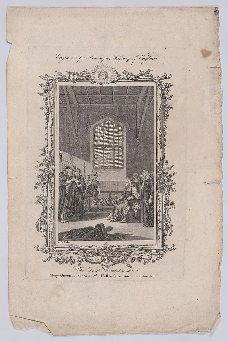 The Death Warrant Read to Mary, Queen of Scots in the Hall Wherein She was Beheaded — Mary, Queen of Scots|James Taylor|Samuel Wale