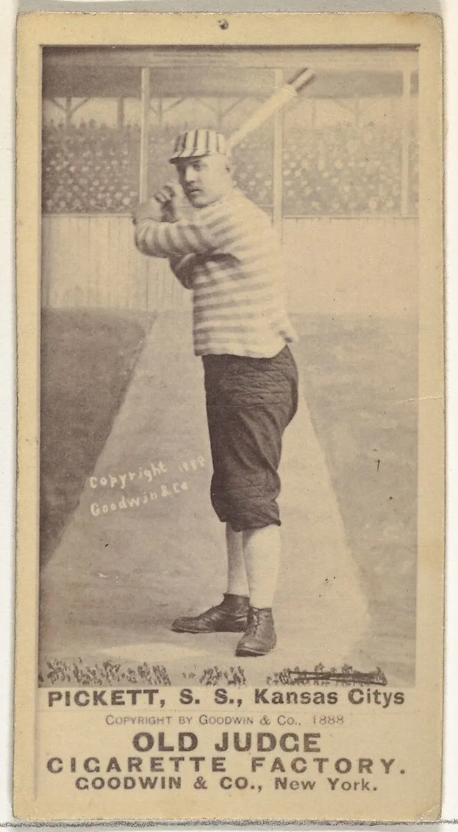 John Thomas Pickett, Shortstop, Kansas City Cowboys, from the Old Judge series (N172) for Old Judge Cigarettes — Goodwin & Company