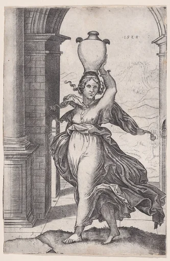 Woman Carring a Vase on Her Head