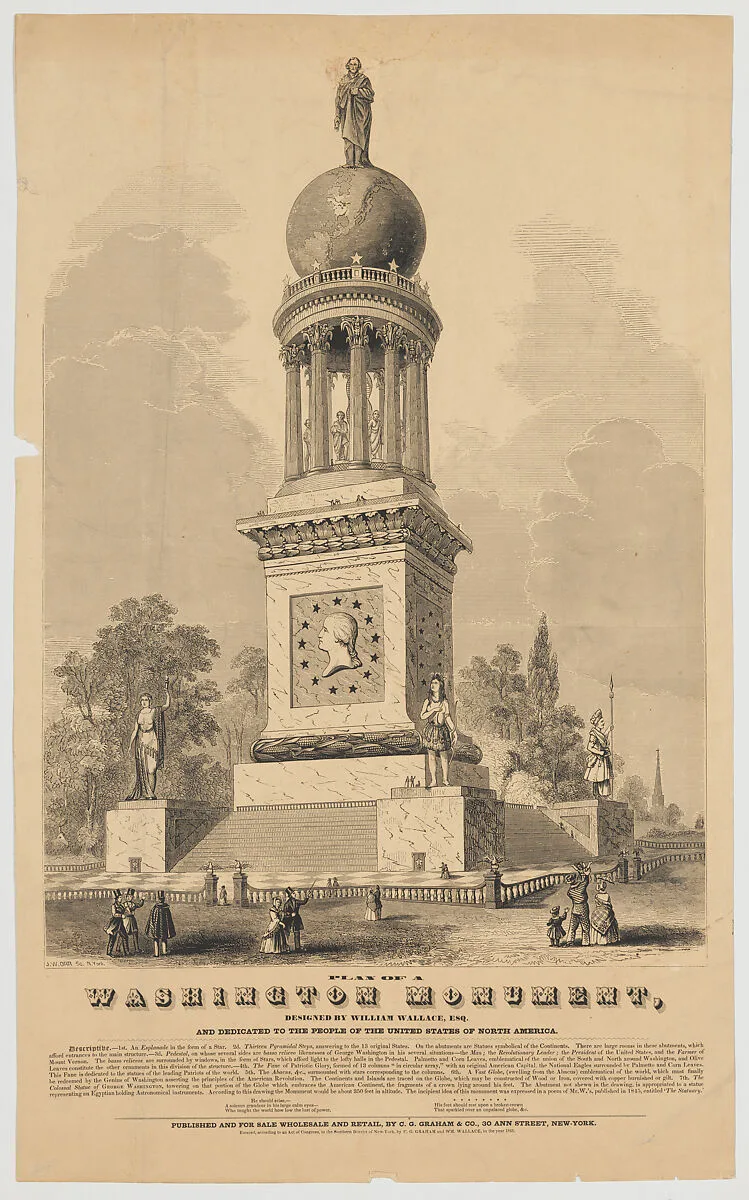 Plan of a Washington Monument — William Wallace|John William Orr|C. G. Graham and Co.