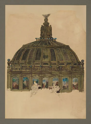 Design for the central dome of the Palacio de Bellas Artes in Mexico City