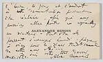 Alexander Benois, calling card — Anonymous|Alexander Benois