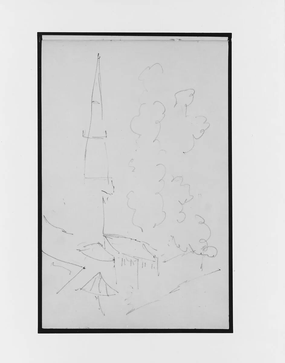 Sketch of Steeple and Trees (from Sketchbook) — Mary Newbold Sargent