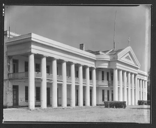 [Greek Revival Building with Cross Over Centered Gable, Convent, Louisiana]