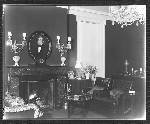 [View of Library Showing Fireplace, Residence of Gifford Cochran, Croton Falls, New York]