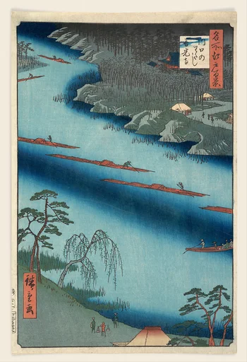 名所江戸百景 川口のわたし善光寺|Kawaguchi
